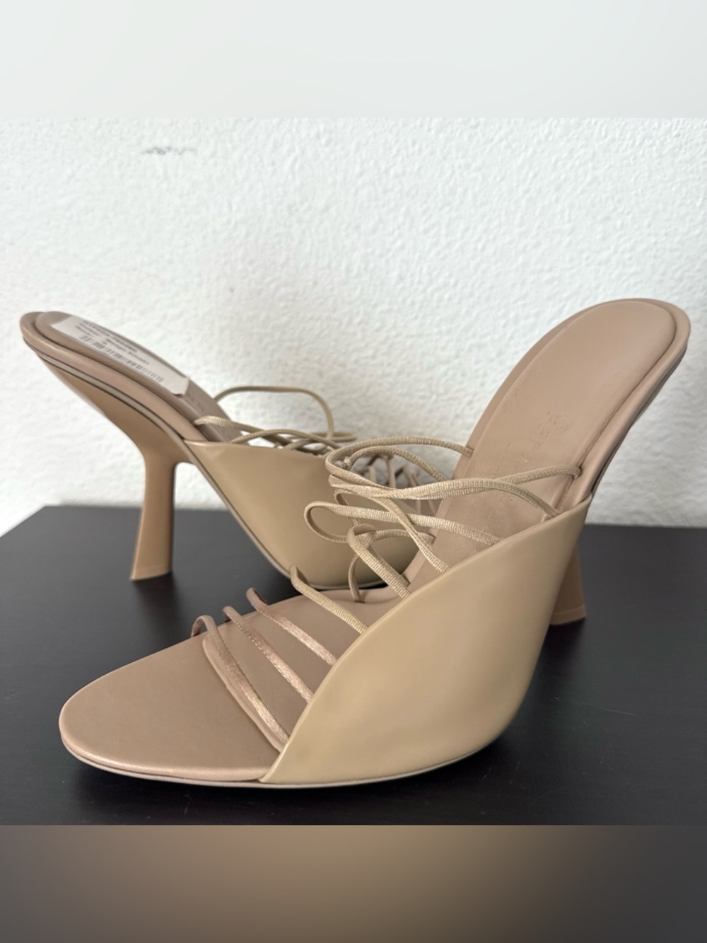 Salvatore Ferragamo Beige Strappy Leather Heels